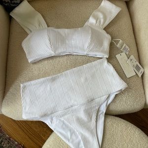 L SPACE POINTELLE RIB GIZELLE BIKINI TOP & POINTELLE RIB DESI BIKINI BOTTOM